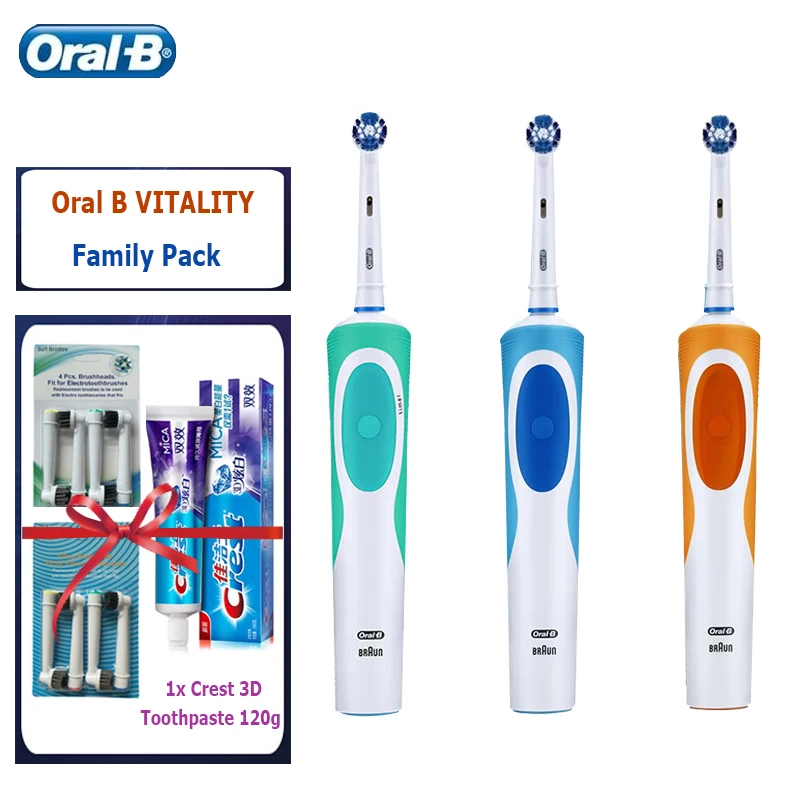 Oral B Vitality Electric Toothbrush 2D Rotation 2 Mins Timer Inductive Charging Waterproof Tooth Brushes Oral B D12 for Adult