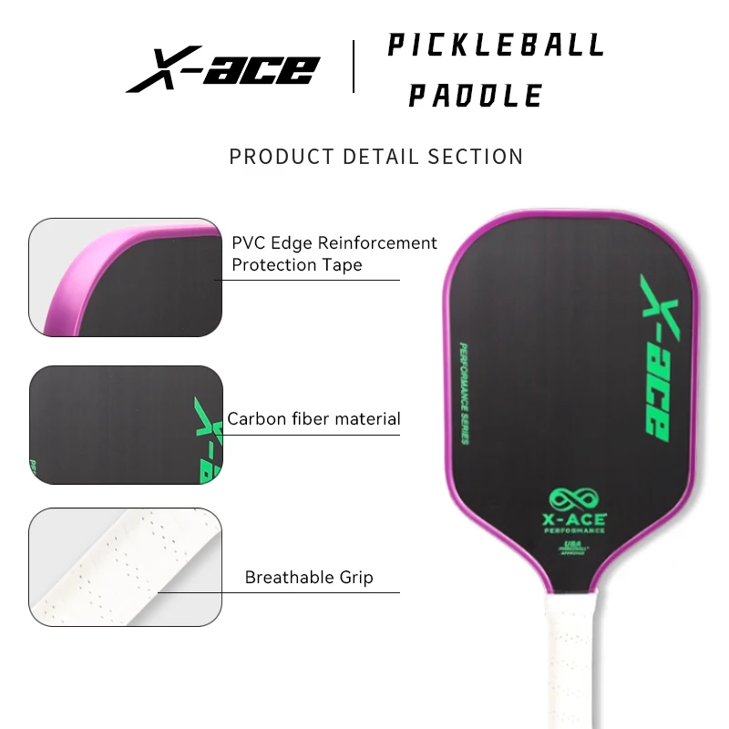 مجداف كرة البيسبول X-ACE مع حقيبة غطاء، قلب سميك 16 مم، سطح قماش من ألياف الكربون، مضرب كرة البيسبول من الدرجة الاحترافية #4