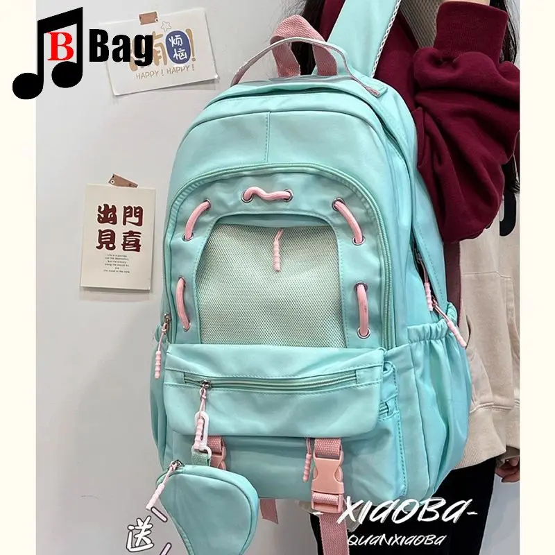 Mochila escolar para estudiantes de secundaria, bolso de gran capacidad, estilo gótico, Harajuku, ins, japonés