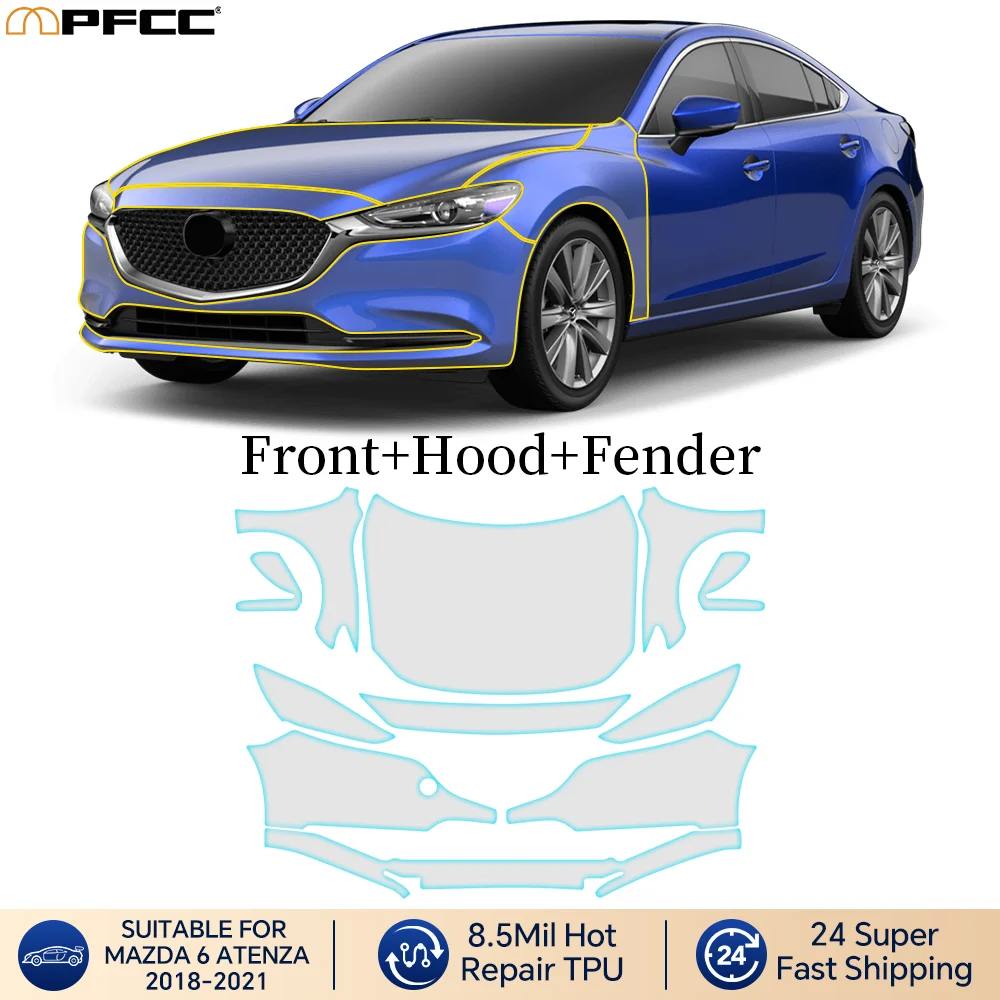 Custom Precut For Mazda 6 Atenza 2018-2021 Full Vehicle Clear Bra PPF Paint Protection Film TPU Transparent Anti Scratch Kit