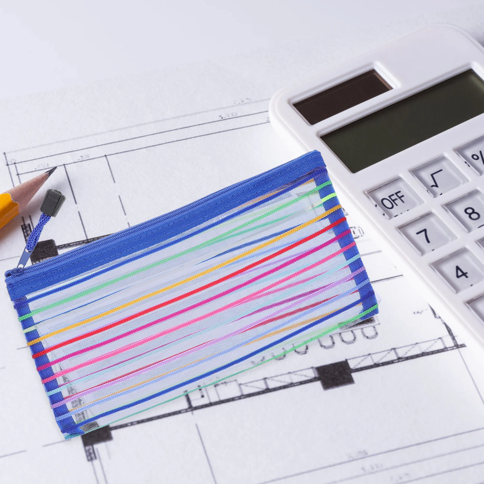 

6pcs Money Bags With Zipper Receipt Organizer Pouch For Cash Bills Storage Foldable Mesh Pencil Case Large Stationery Bag For