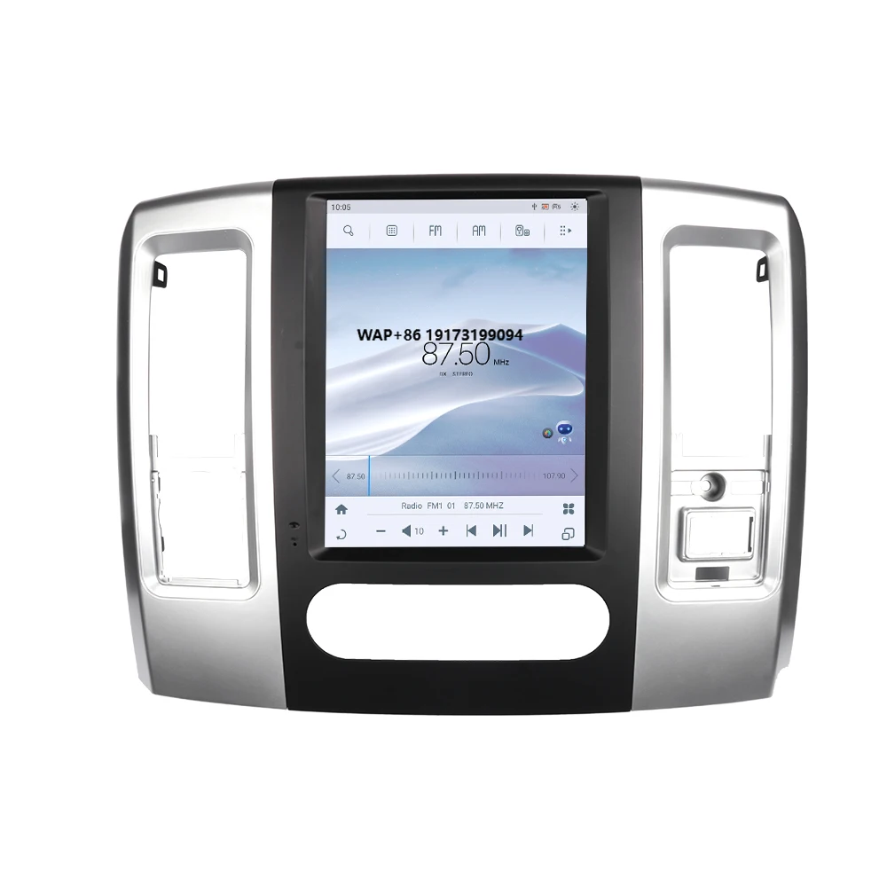 10.5 Inch 128G Style Vertical Screen Android13 Car Video Audio for Dodge RAM 2008-2011Three Seat Version 1200*1600