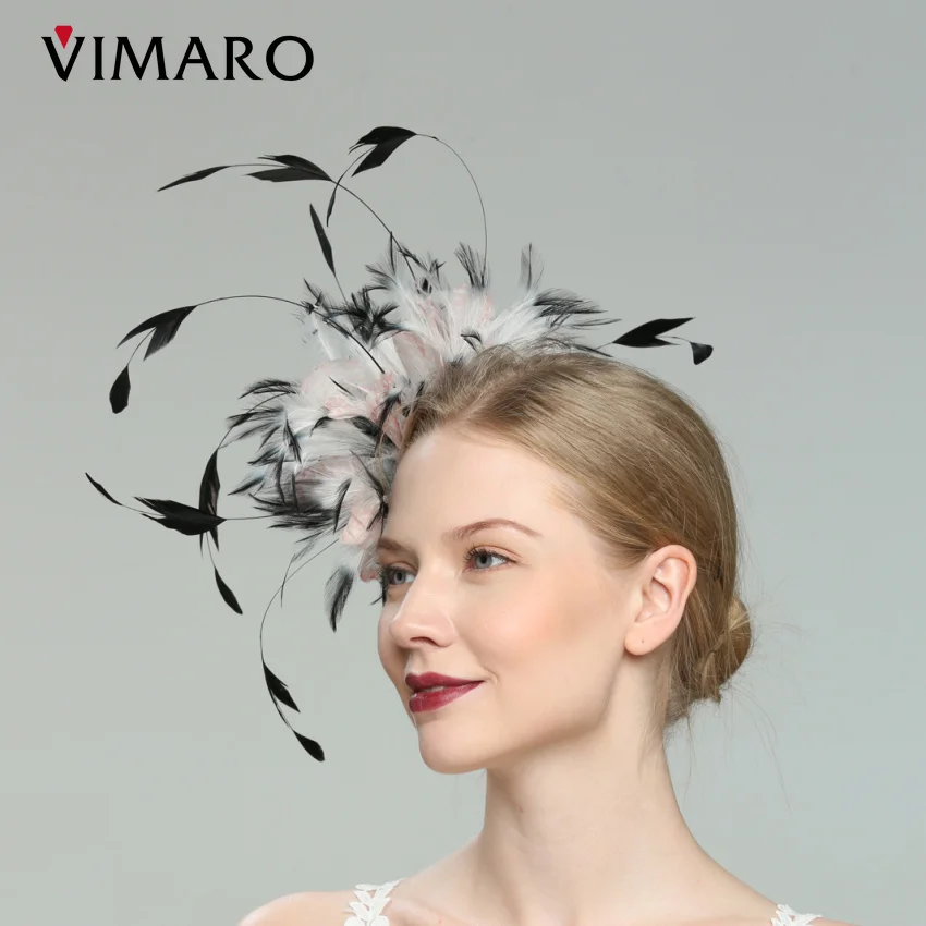 VIMARO Pink Fascinator Hats for Women Wedding and Church Fascinators for Women Elegant Hair Accessories