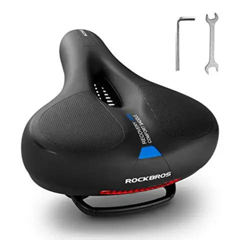 Bike Seat Cushion for Men Women with Dual Shock Absorbing Ball Memory Foam - Ergonomic Bike Saddle, Handle for Easy Transport S