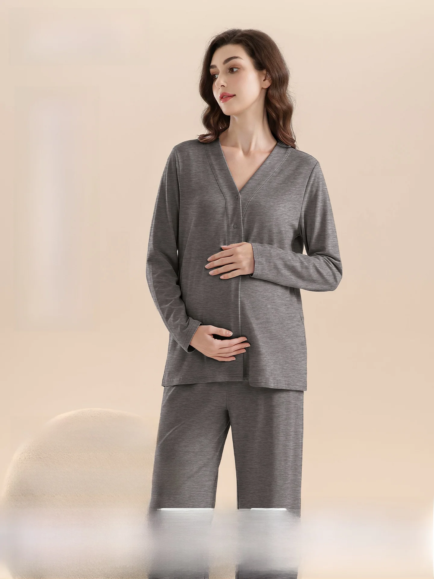 pure-cotton-sleepwear-nursing-home-clothes-sweat-absorbent-spring-autumn-pregnancy-postpartum-breastfeeding-comfortable-home