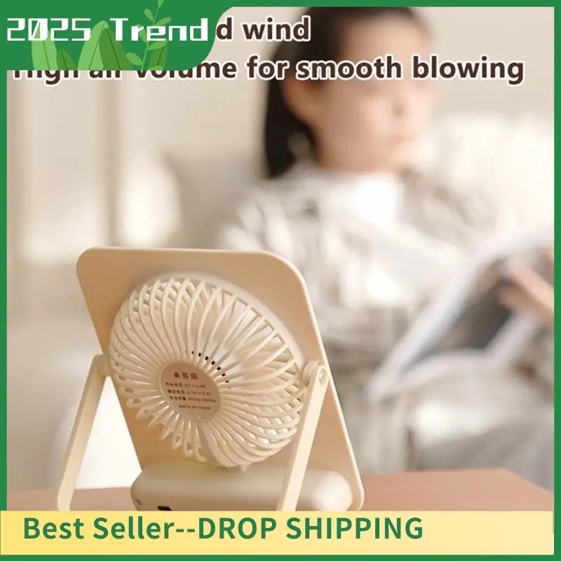 AD33 HOT Portable Desk Fan USB Rechargeable Fan Ultra-Thin 180° Tilt Folding Personal Fan Quiet Handheld Fan For Office