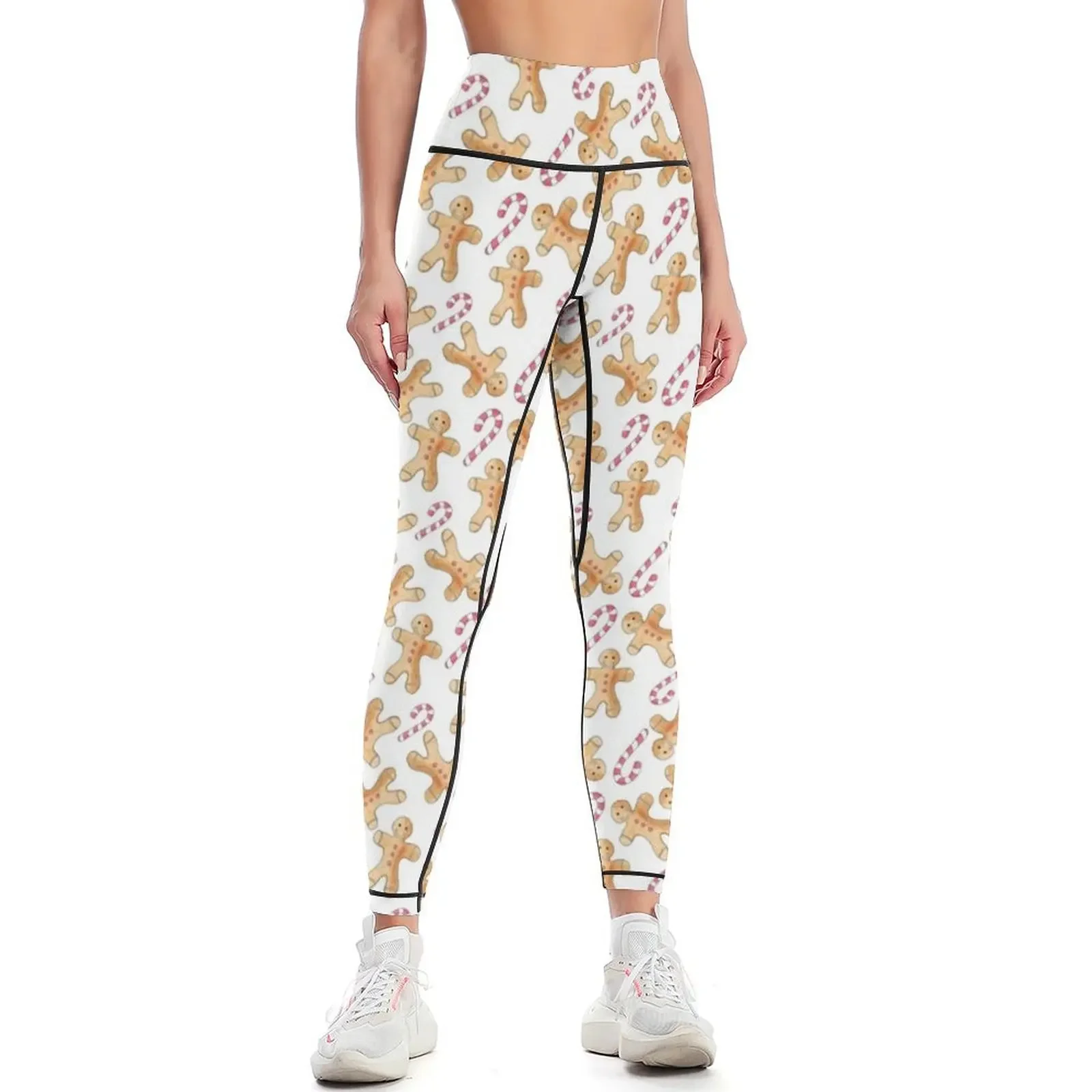 

Christmas Gingerbread Men and Candy Canes Leggings sport legging gym clothing Legging sport for fitness Womens Leggings