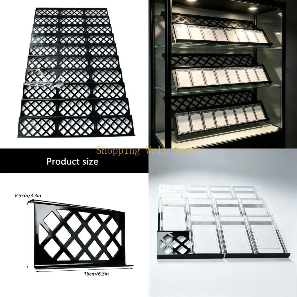 KX4B Card Collection Display Stand Acrylic Trading Card Rack with 30 Slot Slanted Layout for Desk Placement Shelf Display and