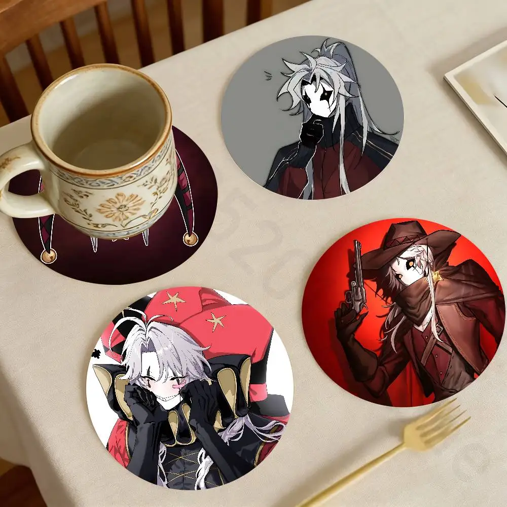 

F-Freak P-Pierrots Circus Creative Round Wooden Theme Desktop Heat Mats Home Decor Coffee Mug Coasters For Office Restaurant