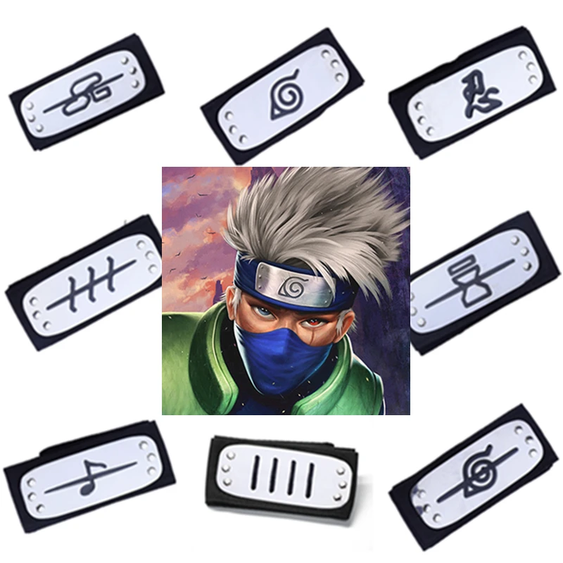 Bandai Naruto Sasuke Stirnband, Rebell-Ninja, Konoha, schützendes Stirnband, Kakashi-Bandana, Cosplay, Anime, Kostümzubehör, Geschenk, Spielzeug