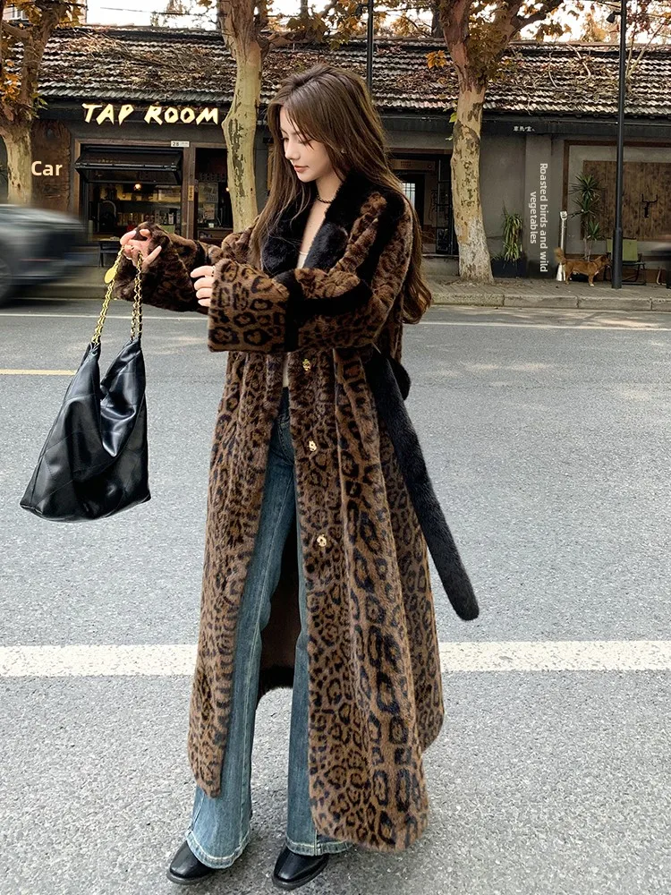 Cappotto di pelliccia da donna lungo con motivo leone invernale New Sle Street Sle Capispalla Cappotto di visone simulato Pendolarismo casual...