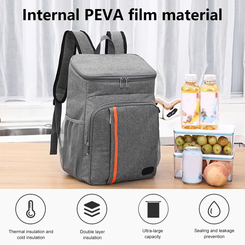 18L Thermal Lunch Bag Picnic Food Cooler Backpack Waterproof Thickened Insulated Food Storage Bag Camping Juice Refrigerator