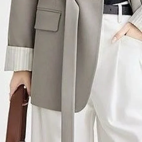 Dames Pak Vrouwelijke Kleding Elegante Vrouw Y2k Blazer College Lovertjes Dye Comfortabel Kleden Dikker Contrasterende Uitgeholde Punt