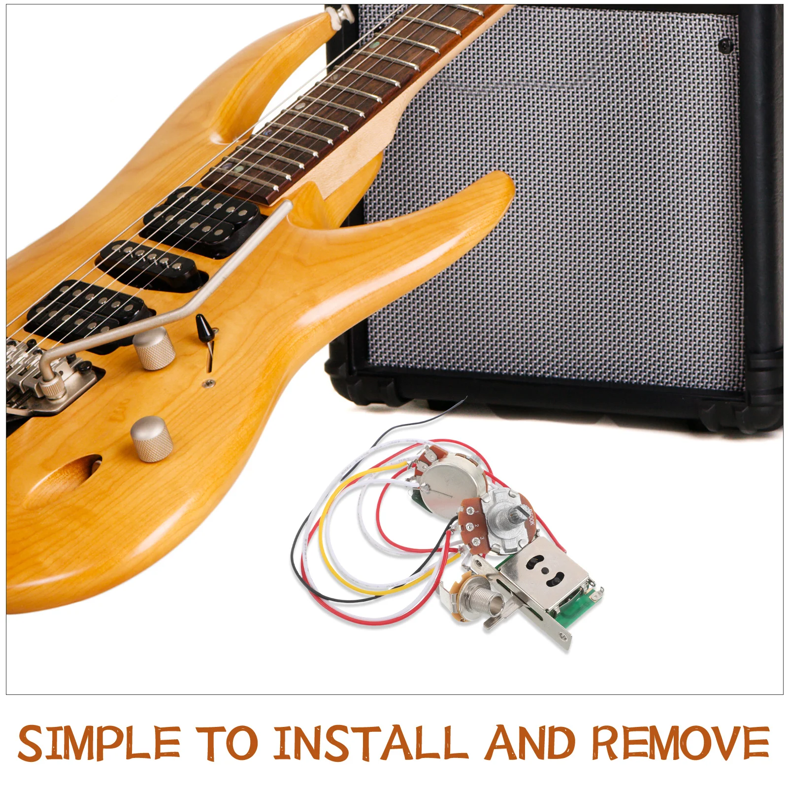 

1 Set Electric Parts: Volume Control Knob 3-Way Switch Metal Wiring Harness Kit For Diy Repair Guitar Repair Kit Electric Guitar