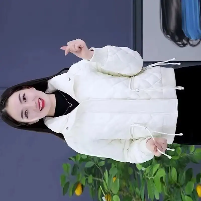 

Новинка 2025, осенне-зимняя пуховая хлопковая куртка, женская корейская версия, теплый паркер с воротником-стойкой, модное женское пальто