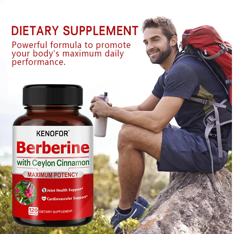 Berberine and Ceylon Cinnamon Extract Capsules - Natural Supplements for Heart, Joint Health and Cardiovascular System