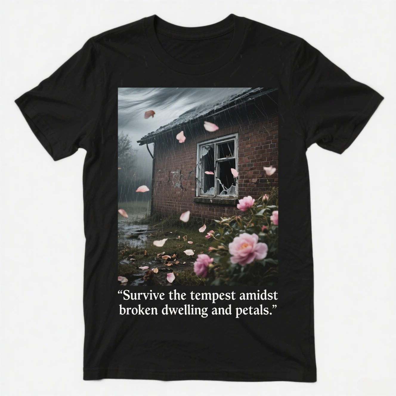 

Storm Bouquet Graphic Printing Summer Luxury Brand Cotton Men's and Women's T-Shirts Short Sleeves Street Fashion Trend Clothing