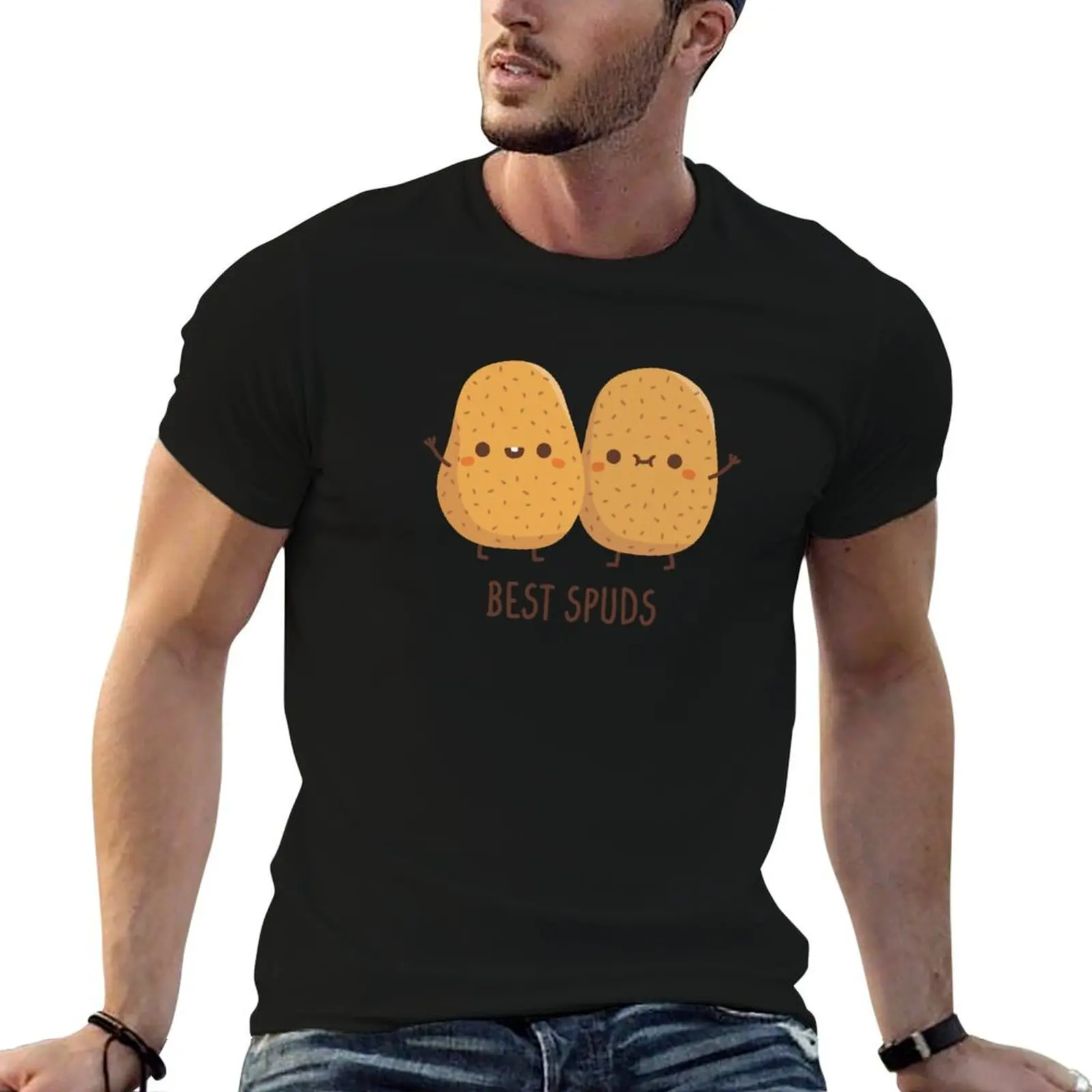 

Cute Potatoes Best Spuds Best Buds T-Shirt cotton t shirt man man graphic t shirt T-Shirt