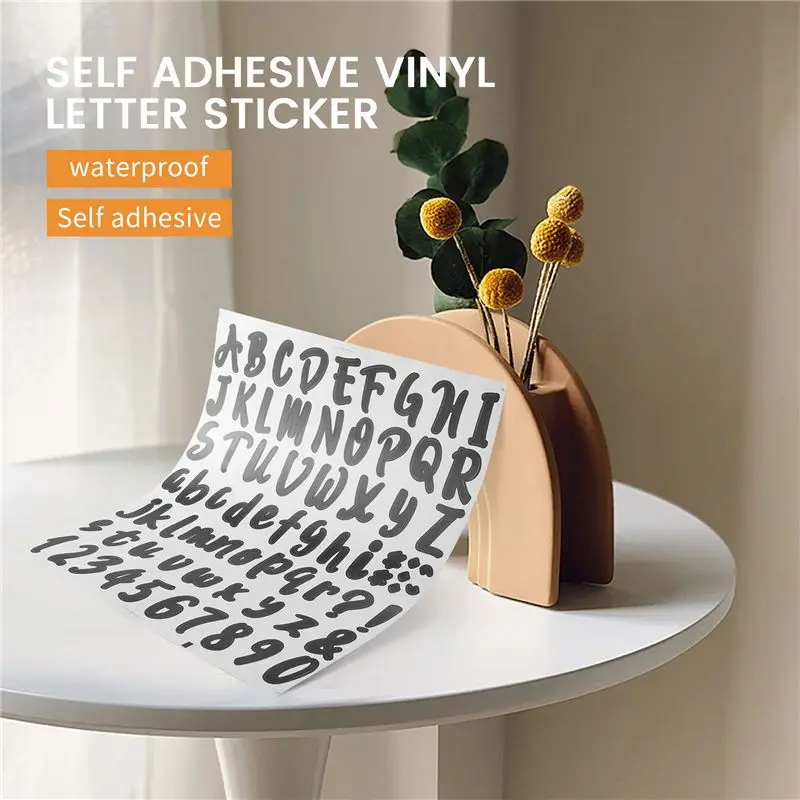 ABBQ SALE 720 Pieces 10 Sheets Self-Adhesive Vinyl Sticker, Alphabet Letter Number Stickers for Mailbox, Door (Black, 1 Inch)