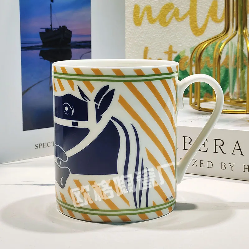 النمط الأوروبي الفاخرة الرجعية العظام الصين القدح الإفطار كوب حليب كوب دقيق الشوفان لمكتب مقهى الاستخدام اليومي أدوات المائدة الأنيقة