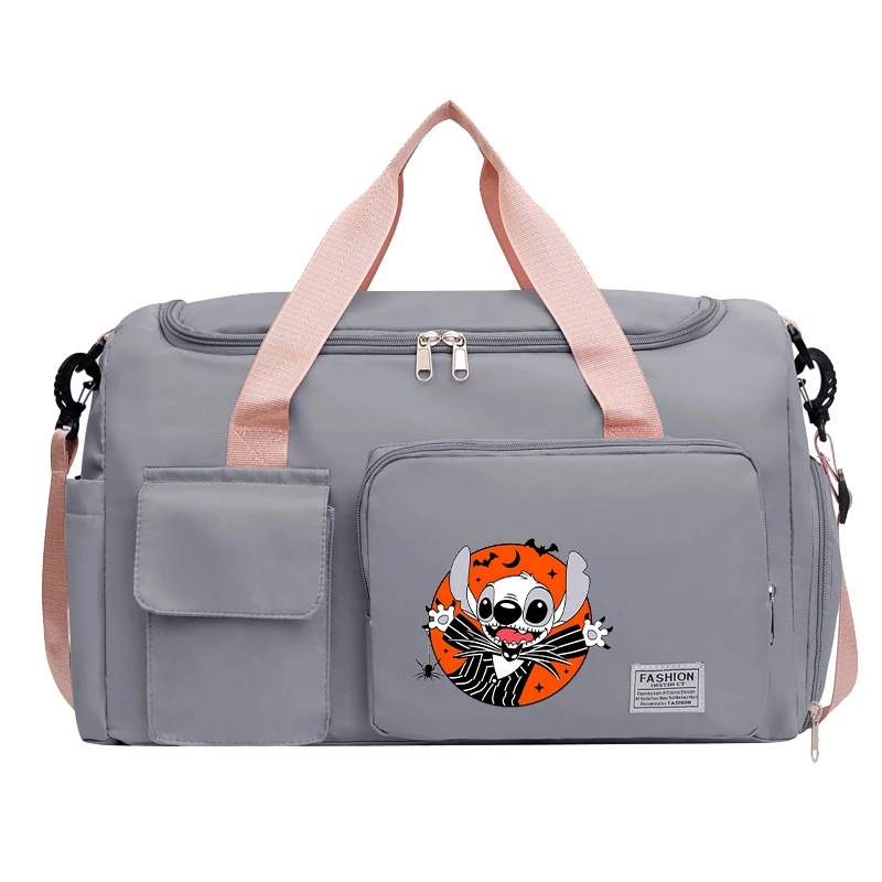 New Stitch Halloween Tote Travel Bag Gym Duffle Pack with Shoe Compartment Portable HandBag Large Capacity Clothes Storage Bags