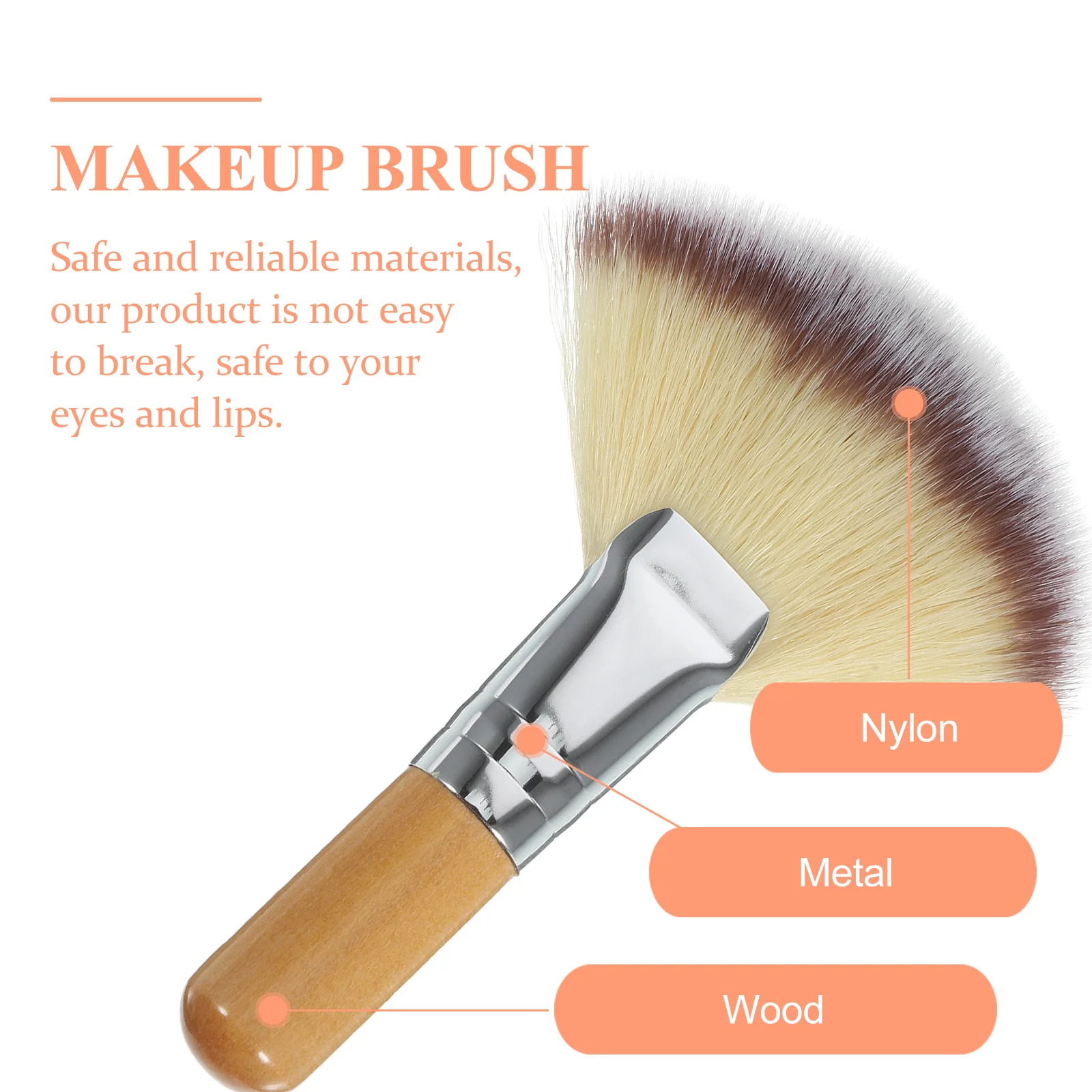 2Pcs Fan Makeup Brush Soft Facial Brush for Loose Powder Blush Highlighting Setting Powder Makeup Tools for Women Girls