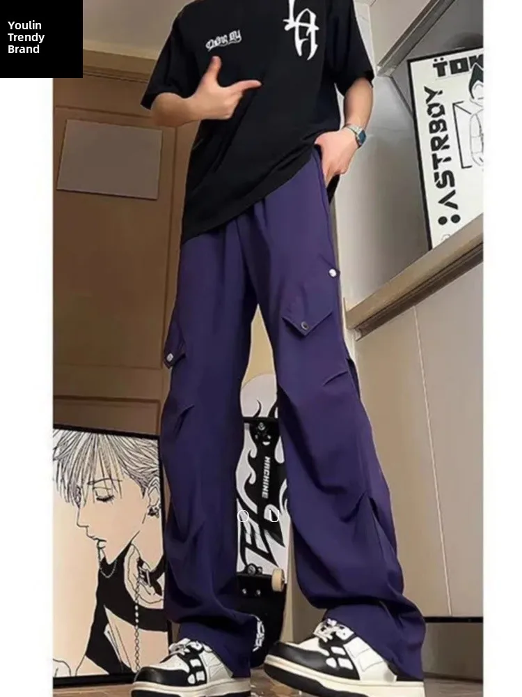 

Мужские мягкие брюки для активного отдыха, быстросохнущие рабочие брюки, повседневные свободные брюки для молодежи на весну и осень