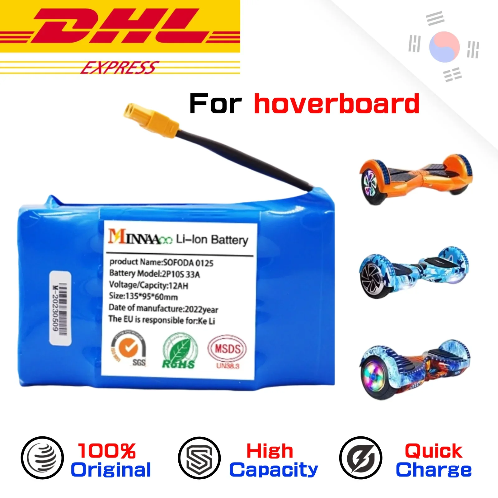 ⚡Genuine 36V 12Ah 10s2p Battery Packs Rechargeable Lithium Ion Battery for Electric Self Balancing Scooter HoverBoard Unicycle