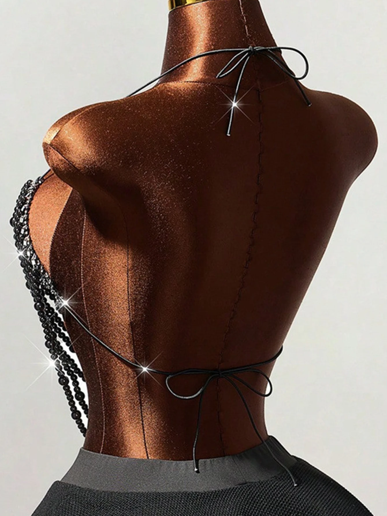 Sexy Metal Rhinestone Corset Crop Top Women Summer Club Party tops Woman Clothing See through Beach Halter Tank Top Streetwear