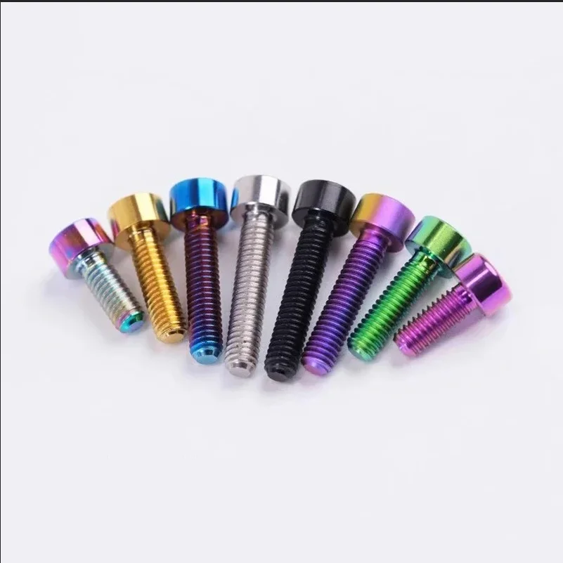 2/5 pc Titanium Bolt M3 M4 x 6 8 10 12 14 15 16 18 20 25mm Inner Plum Cylinder Head Screws for Bicycle Accessories