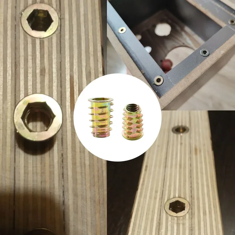 Гайка для мебели M4, M5, M6, M8, M10, вставка с шестигранным хвостовиком из цинкового сплава, Т-образная вставка для деревообработки, гайка для