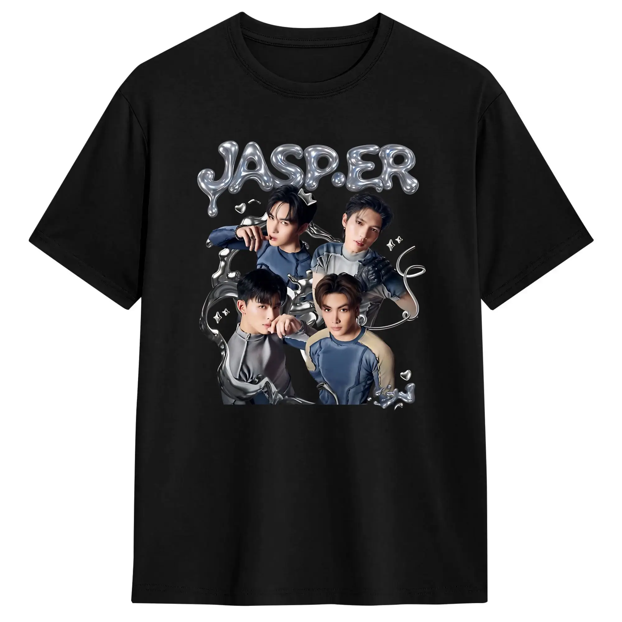 Camiseta JASP.ER de algodão para o verão, camisetas masculinas casuais, manga curta, estilo Y2K, camisetas básicas.