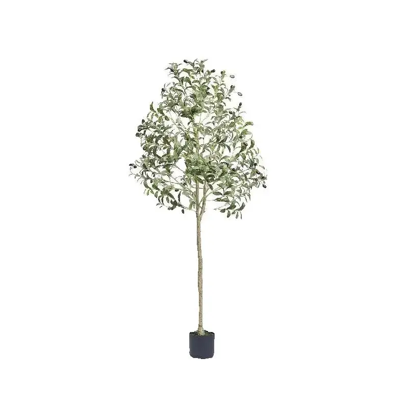 e*-SucceBuy Artificial Olive Tree 4/5/6FT Tall Faux Plant Secure PE Material Anti-Tip Tilt Protection Low-Maintenance Tree