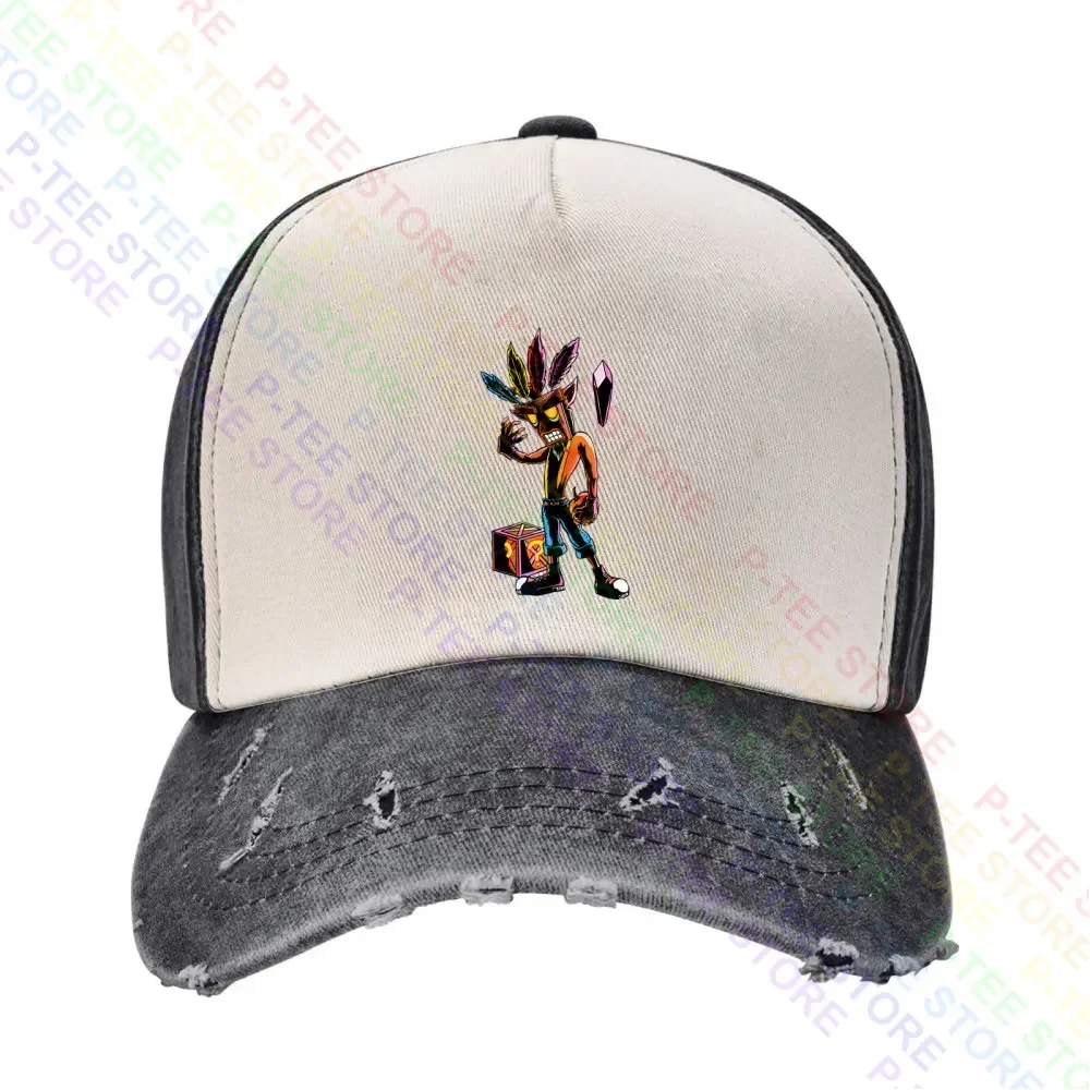 Crash Bandicoot Aku Aku Máscara Gorra De Béisbol Gorras Snapback Sombrero De Cubo De Punto