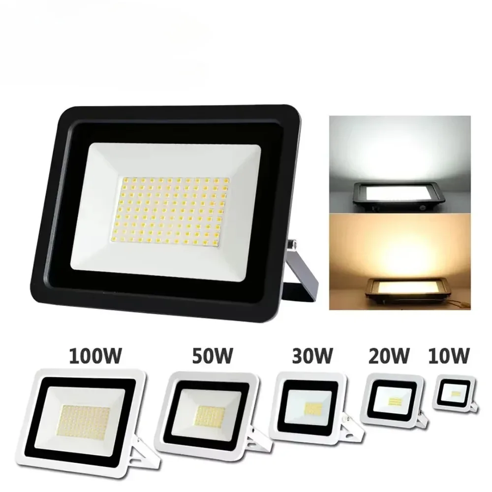 

LED Flood Light 10W 20W 30W 50W 100W 220V IP68 Waterproof Outdoor Spotlight Garden Street Lamp Projector Lamp Wall LED Reflector