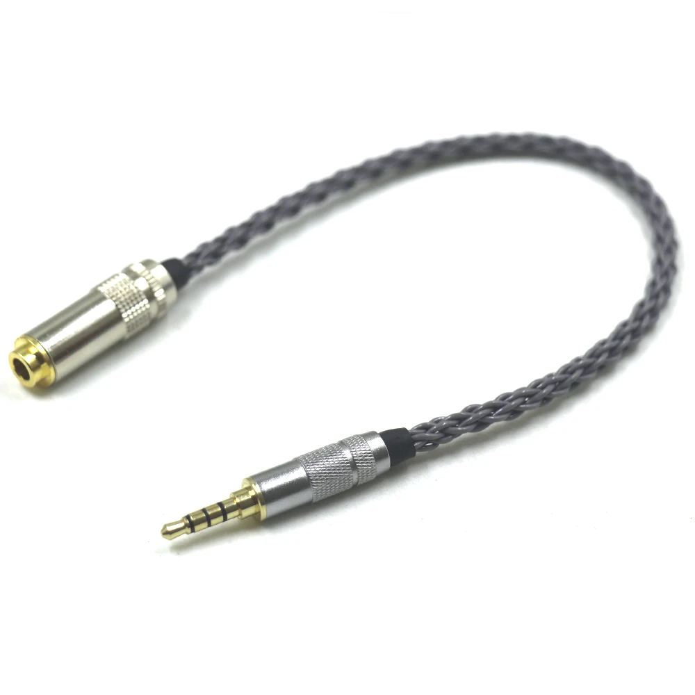 

Grey 3.5mm TRRS Male to 4.4mm Female Balanced Headphone Conversion Cable Line Adapter