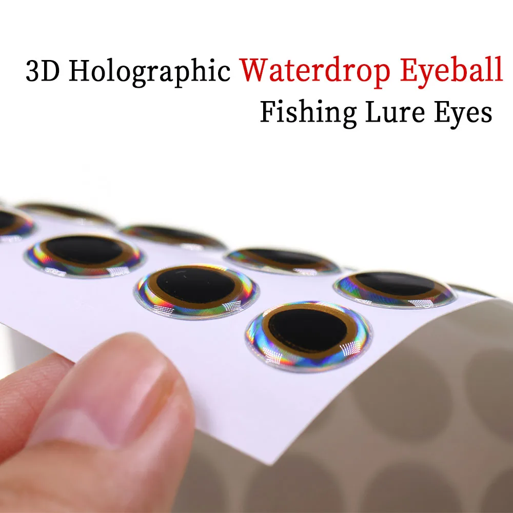 3D holografische Simulation Augapfel Wassertropfen Angelköderaugen Selbstklebende künstliche Fischaugen für Fliegenbinden und Köderherstellung – Detail 6