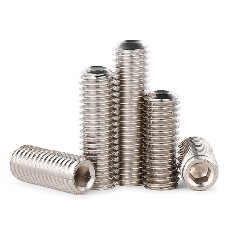 Beicai Carbon Steel 12.9 Grade Hexagon HexSocketCupPointSetScrew Nickle Plated Allen Headless Grub Screw M2.5 M3 M4 M5 M6 M8 M10