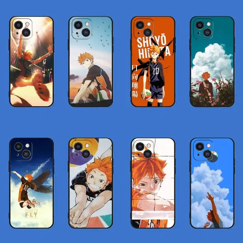 Hinata Shouyou Haikyuu Anime Phone Case For iPhone 11 12 Mini 13 14 15 PRO XS MAX X XR 6 7 8 Plus Black Shell