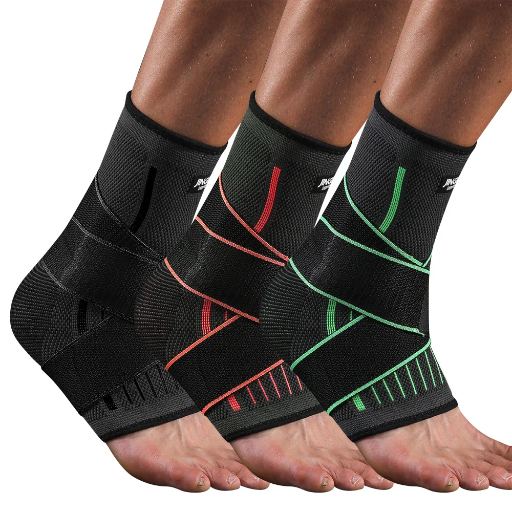 1Pcs Ankle Brace Compression Sleeve for Women & Men, Adjustable Ankle Support Strap for Sprained, Plantar Fasciitis, Runningt