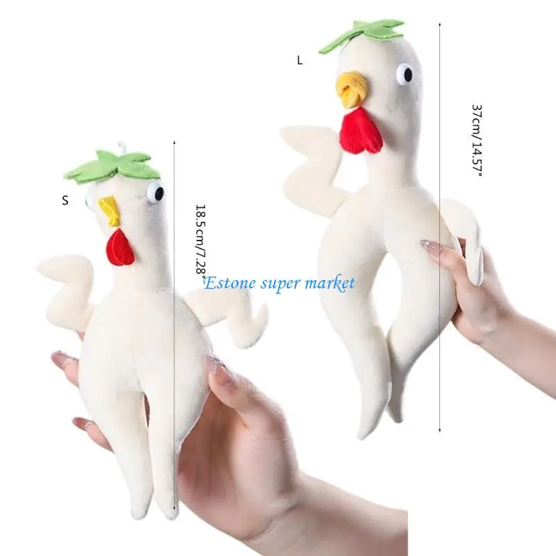 090B لعبة ضغط اليد الجميلة على شكل صرير من القطيفة للنساء الدجاجة المضحكة #6