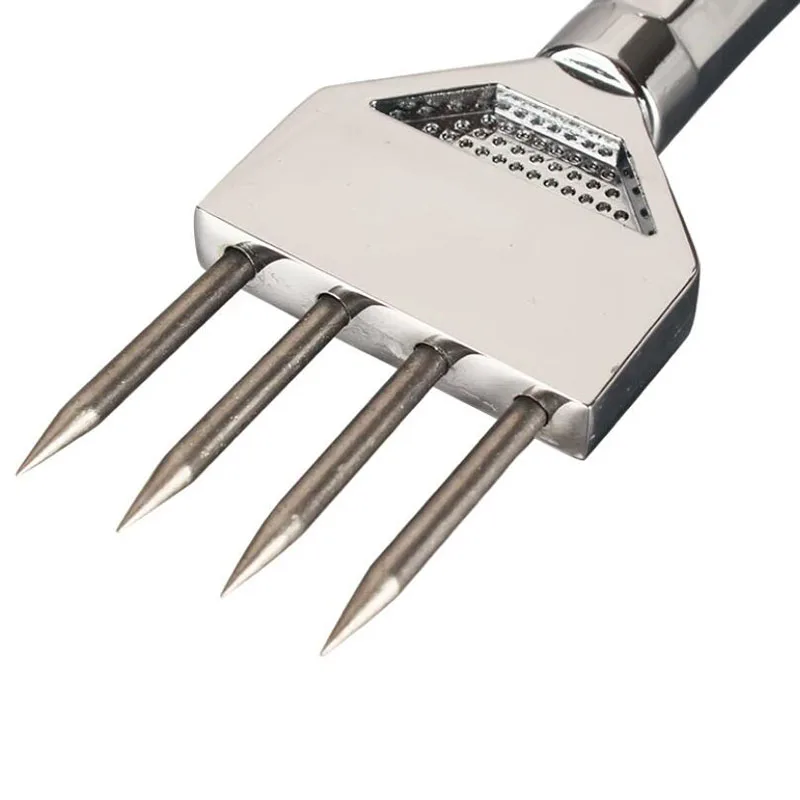Professional 4-Headed Stainless Steel Ice Pick  Bartender Ice Chipper And Crusher Tool for Beverage Preparation