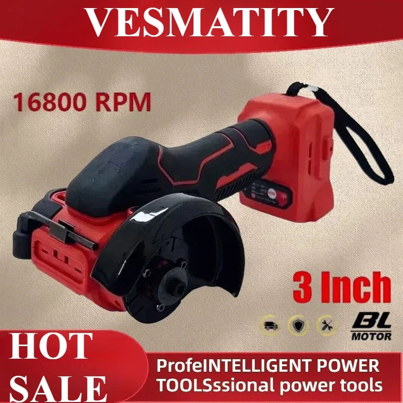 Mini Angle Grinder Cordless Grinding Polishing Machine Electric Diamond Cutting Grinder Power ToolsFit Milwaukee Battery