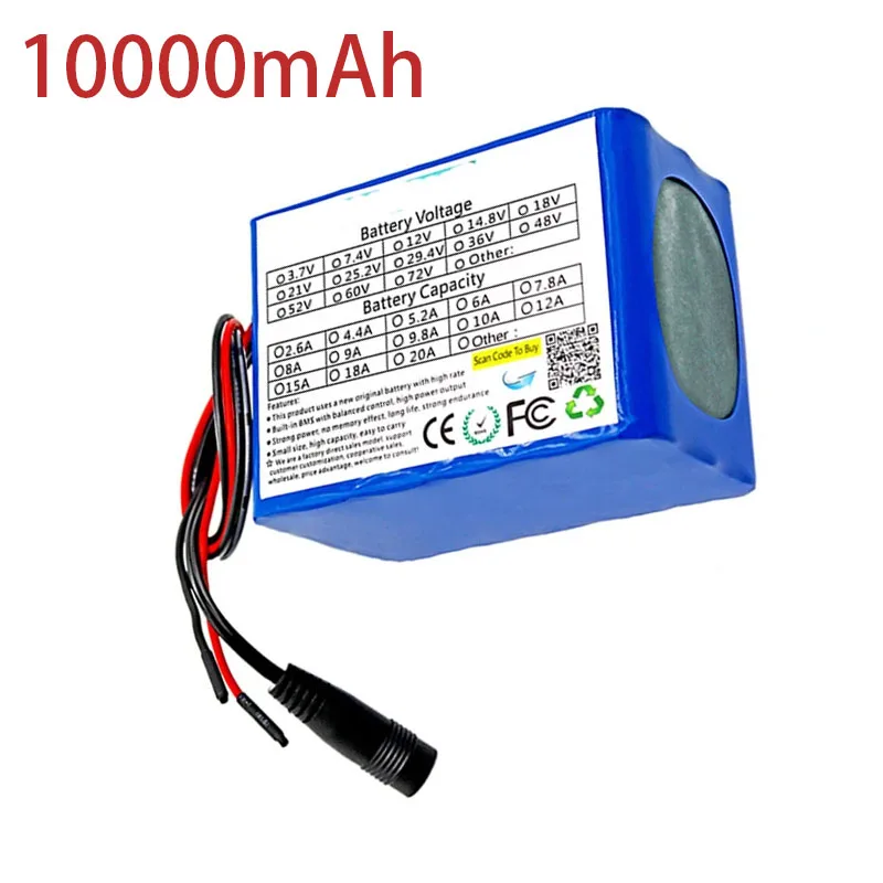 12V 10Ah 3S5P Large Capacity Lithium Battery Pack with BMS Suitable for Sprayer Emergency Power Supply Notebook Power Monitoring