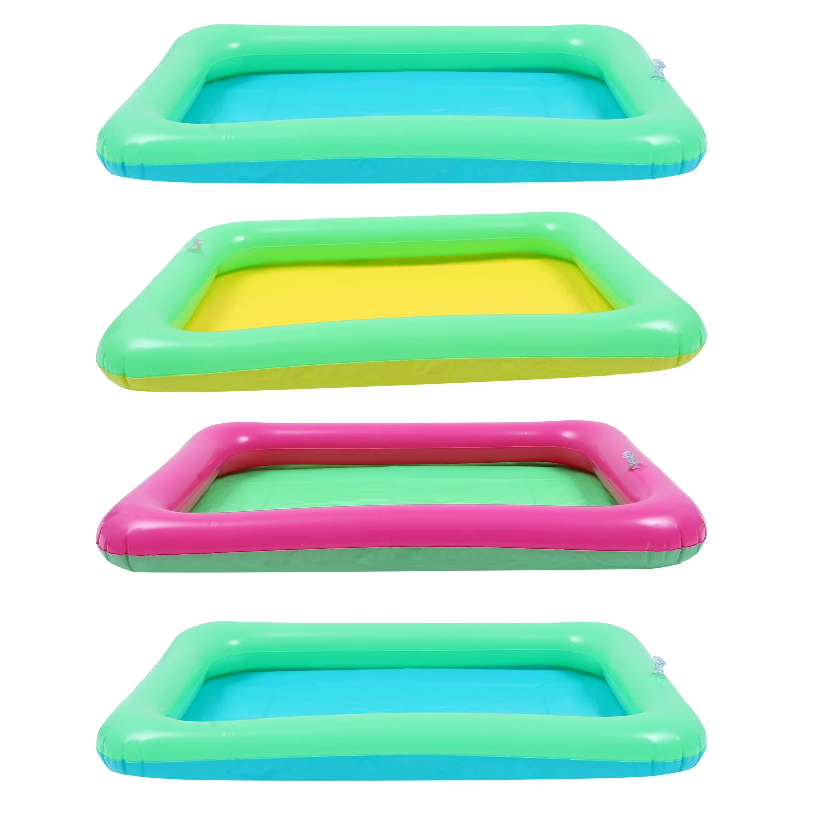 4 Pcs Inflatable Ice Bar Creative Kids Toys Toddler Beach Children's Sand Tool Tray Inflated Outdoor Play Square Counter Molds