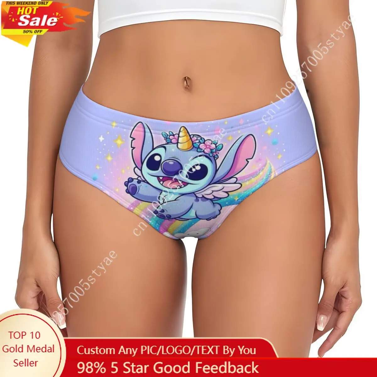 

Custom Women's Stitch Cute Panties Underwear Female Stretch Briefs Underpants