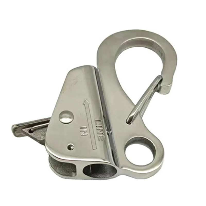 

CQMF-Stainless Steel Boat Clip Quick Threading Spring Adjustable Line Length Sliding Anchor Hook Marine Yacht Accessories