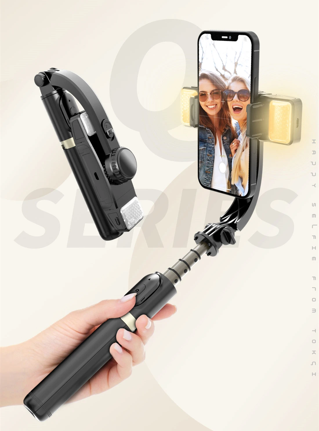 

1-Axis Wireless Bluetooth Handheld Gimbal Stabilizer Mobile Phone Selfie Stick tripod with Shooting Shutter for IOS Android