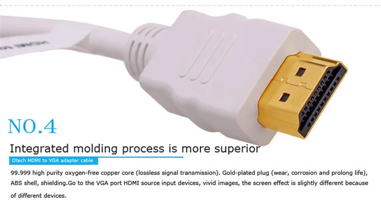 3 шт. DTECH прямая продажа с фабрики HDCP1.3 Plug and Play адаптер преобразователя HDMI в VGA для монитора ПК