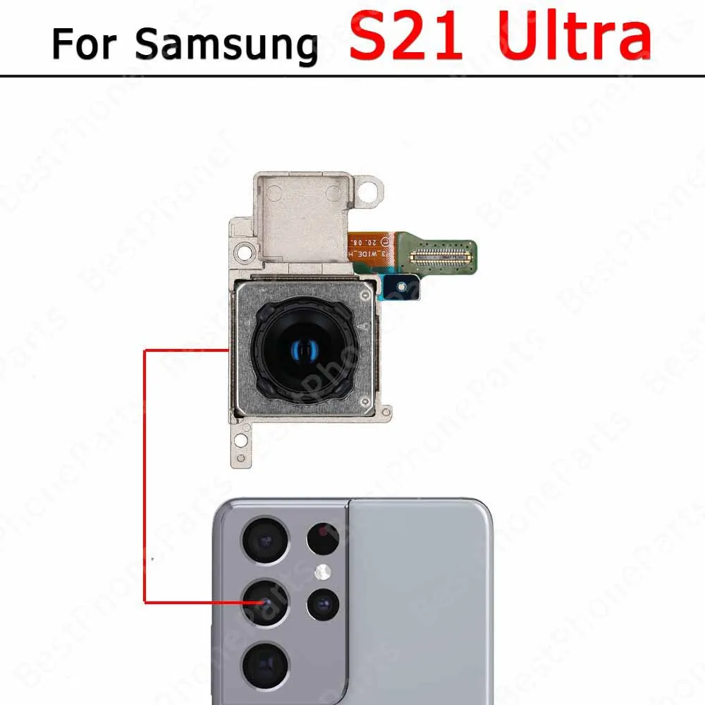 Rear Front Camera For Samsung Galaxy S21 Ultra 5G G998B G998U Frontal Selfie Back Backside Camera Module Spare Parts